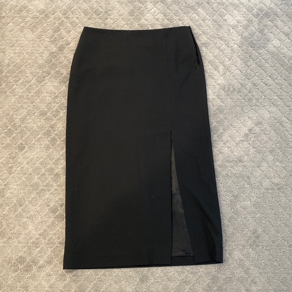 Michael Kors high waist black midi high leg slit skirt size 6 women’s - Picture 1 of 6